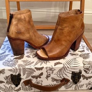 Bed Stu Cobbler Serie Onset leather open toe booties Size 7